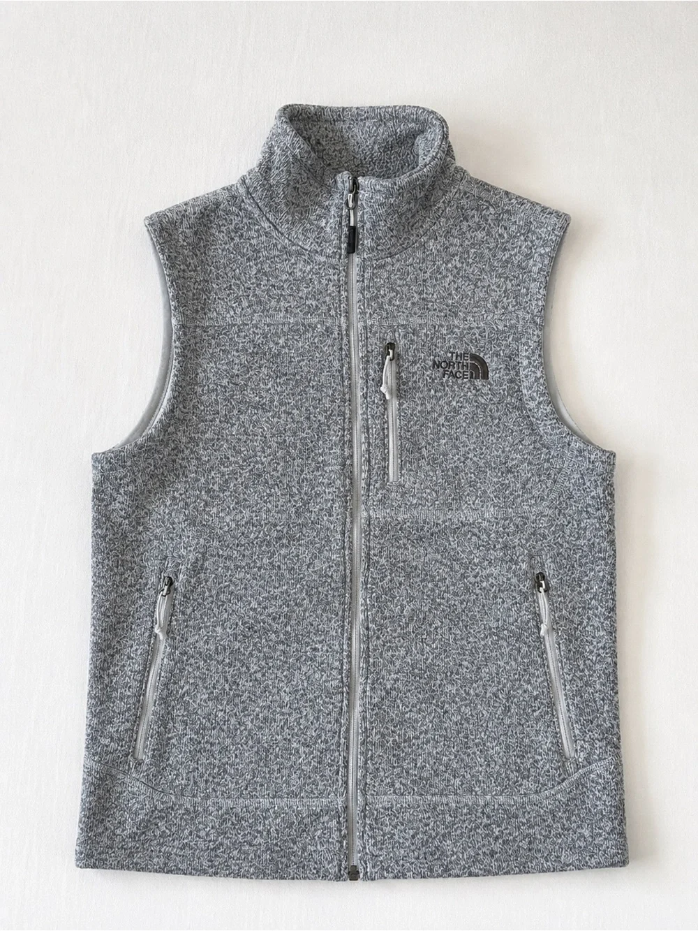 The North Face Gray Sweater Fleece Full Zip Vest Men’s Small S Heathered Gray